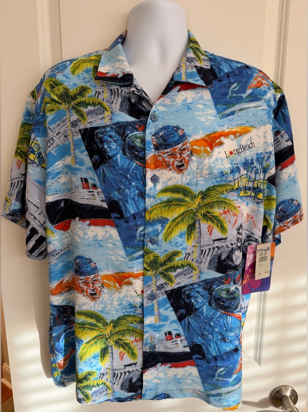 Jams World Hawaiian Aloha Men's Short Sleeve Shirt, L, NWT Rare “Water Aquatics”
